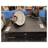 DVD player and clamp on lamp
