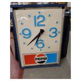 Pepsi advertising clock large 41"x30"