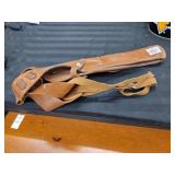 Genuine leather long barrel revolver shoulder