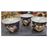 Pittsburgh penguin galvanized bucket trio