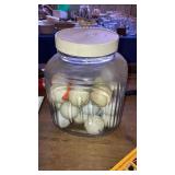 Store jar of golf balls