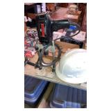 Craftsman 3/8 drill w/ stand, hard hat