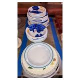 Italy floral dinnerware, plates, blue ridge lot