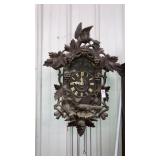 Large German cuckoo clock fox & grapes  27" high