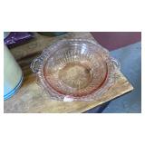 Pink depression glass bowl