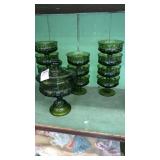 Mid century Avocado glass kings crown