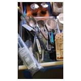 Drawer of kitchen utensils cutlery