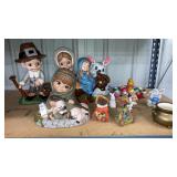 Large lot of ceramic figures pilgrims Easter asst