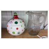 Ornament cookie jar,Towle etched pitcher