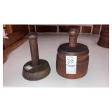 2 wooden butter prints sheaves of wheat