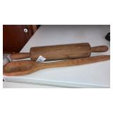Wooden rolling pin & spoon
