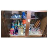 Pyrex measures, baggies,foil,pie plates-cupboard