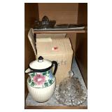 Glass Butter bowl, pitcher, juicers,goblets -
