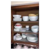 Corelle dishes & some others cupboard lot