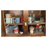 Fostoria, mugs,Pioneer woman dishes cupboard lot