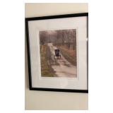 Amish buggy photo signed & framed country decor-