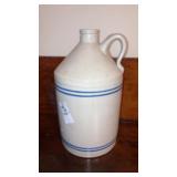 Blue stripe pottery jug