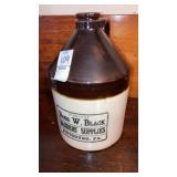 Pittsburg, Pa stoneware jug Ross W Black Barbers