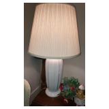 Pair of mid century columnar ceramic lamps w/push