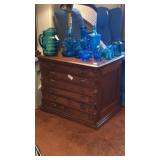 Antique Wooden sewing chest 6-drawer 25"x19"