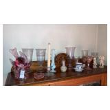 Antique celery vases,Westmoreland  pink glass