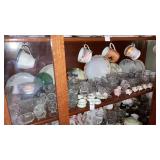 Antique porcelain & glass salt dips plates cups