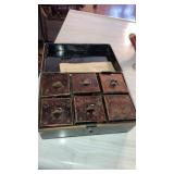 Antique Metal kitchen spice chest