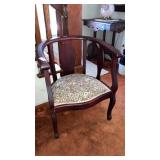 Mahogany side chair tapestry seat