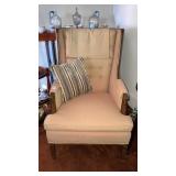 Pair-Mid century Soft gold arm chairs