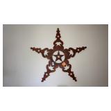 Wooden folk art barn star 3ft wide made by Fred