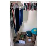 Closet floor & hanger lot pashminas books nicnacs
