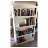 Plastic 4-tier shelf & books contents