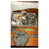 Dresser mirror tray, hand mirrors lot