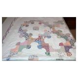 Vintage drunkards path quilt double sz