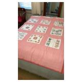 Embroidered quilt double sz