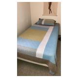 Single bed with bedding