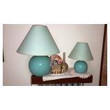 2 Aqua ball lamps, shelf lot