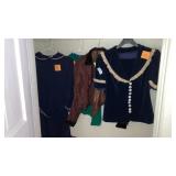 Antique vintage clothing on hangers