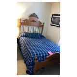 Antique Spindle high-back bed-mattress & springs