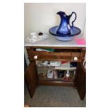 France porcelain dresser set, Pitcher & basin,