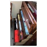 Blankets sheets Contents of drawers