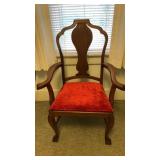 Wooden arm chair w/ Velvet seat