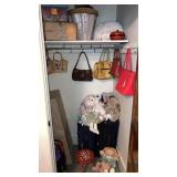 Contents of closet cabbage patch purses plush