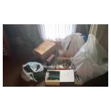 Christmas lot celluloid animals old fence tinsel