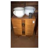 Mid century night stand & contents