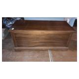 Large cedar-lined blanket chest & contents