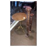 Wooden tripod stand & 2 candle stands