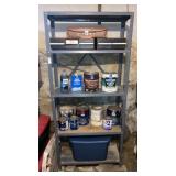 Metal shelving & contents cassettes tub of