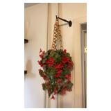 Lot of wall decor clock hanging faux flowers 5-pcs