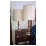 2 Mid century lamps plastic inserts